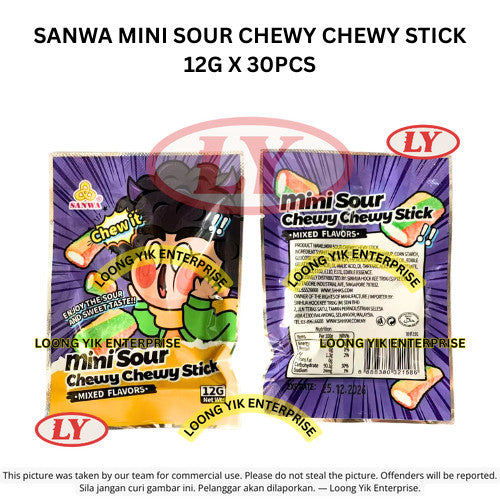 SANWA MINI SOUR CHEWY CHEWY STICK 12G X 30PCS