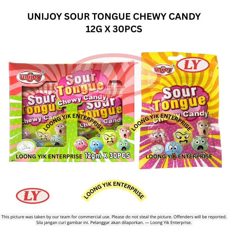 *Halal* UNIJOY Sour Tongue Chewy Candy 12g x 30pcs Gummy Murah Loongyik99