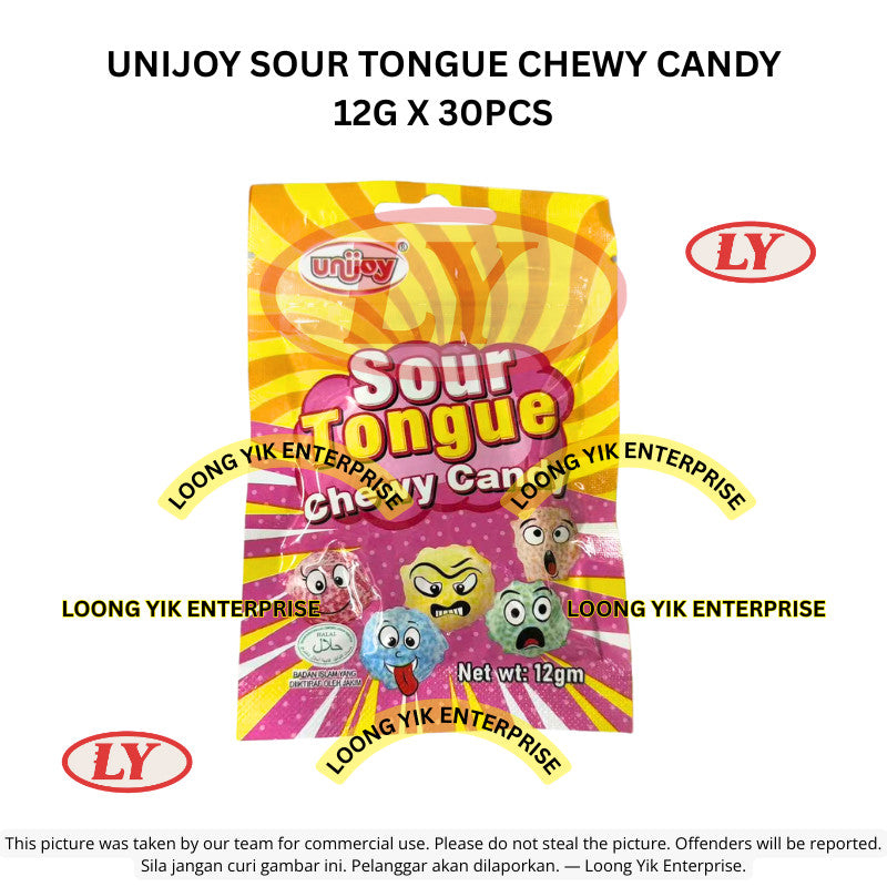*Halal* UNIJOY Sour Tongue Chewy Candy 12g x 30pcs Gummy Murah Loongyik99