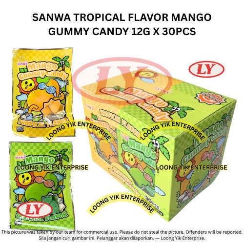 SANWA TROPICAL FLAVOR MANGO GUMMY CANDY 12G X 30PCS