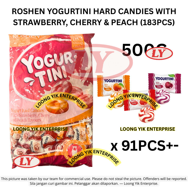 *Halal* ROSHEN YOGURTINI HARD CANDIES WITH STRAWBERRY, CHERRY & PEACH 1KG / 500G / 250G Loongyik99