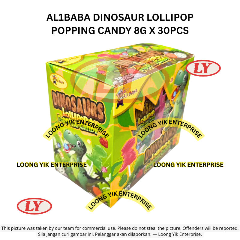 *Halal* AL1BABA Dinosaur Lollipop + Popping Candy 8g x 30pcs Gula-gula Lollipop & Popping Loongyik99