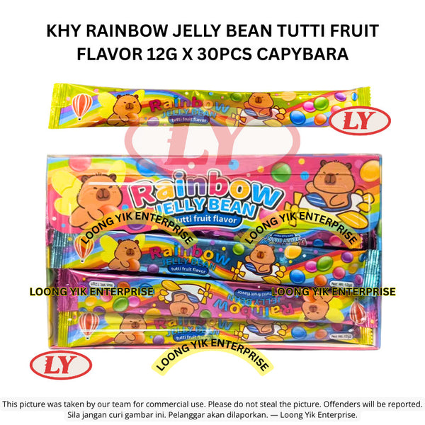 *Halal* KHY Rainbow Jelly Bean 12g x 30pcs (Capybara) Gula-gula Kacang Pelangi Tutti Frutti Loongyik99