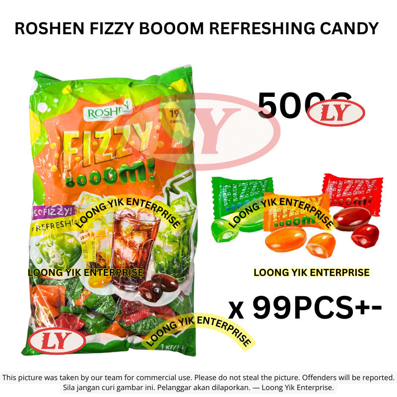 *Halal* ROSHEN FIZZY BOOOM REFRESHING CANDY 1KG / 500G / 250G Loongyik99