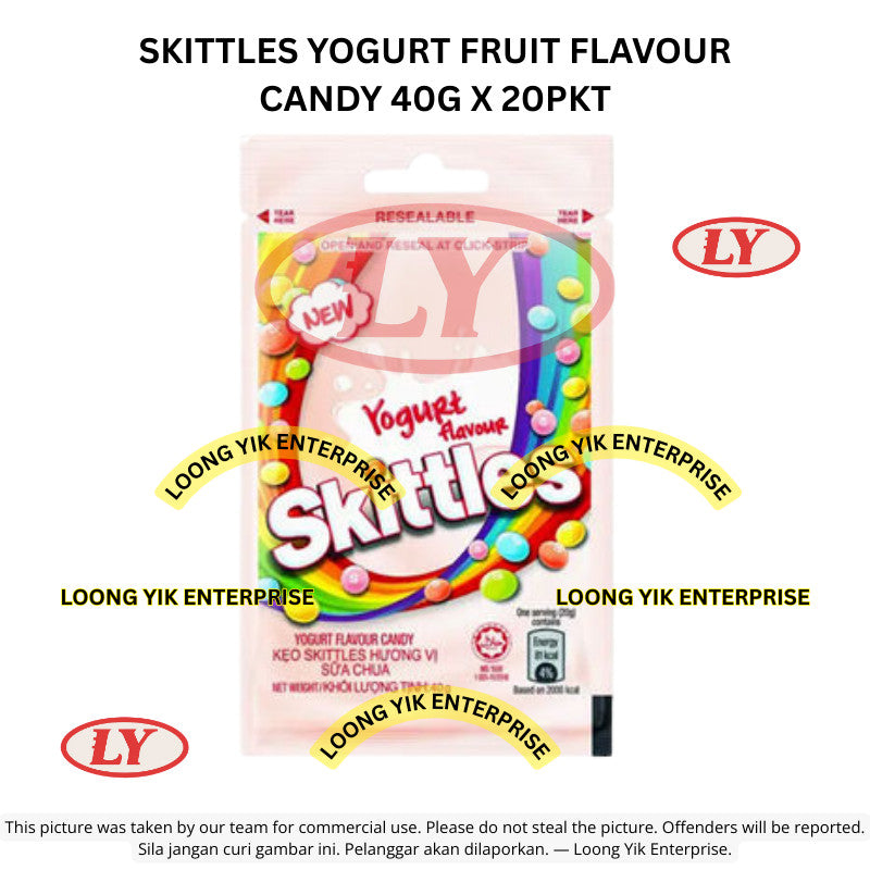 *Halal* Skittles Yogurt Fruit Flavour Candy 40g x 20pkt Gula-gula Buah Yogurt Loongyik99