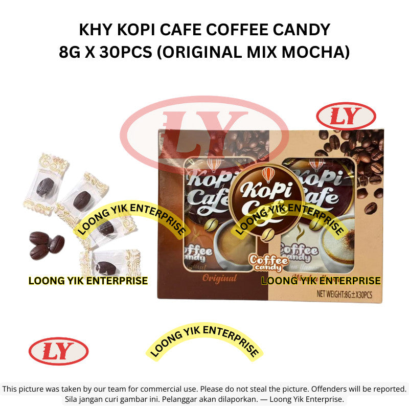 *Halal* KHY Kopi Cafe Coffee Candy 8g x 30pcs Original Mix Mocha) Gula-gula Kopi Loongyik99