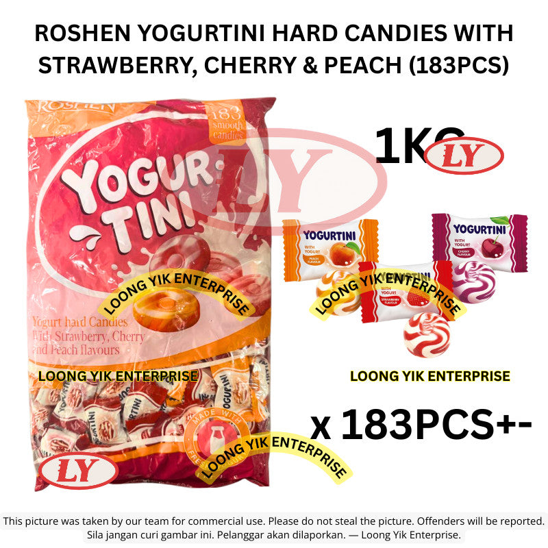 *Halal* ROSHEN YOGURTINI HARD CANDIES WITH STRAWBERRY, CHERRY & PEACH 1KG / 500G / 250G Loongyik99