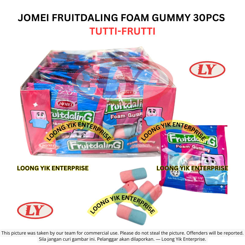 *Halal* Jomei Fruitdaling Foam Gummy 30pcs (Strawberry+Milk / Tutti-Frutti) Gula-gula Kenyal Loongyik99