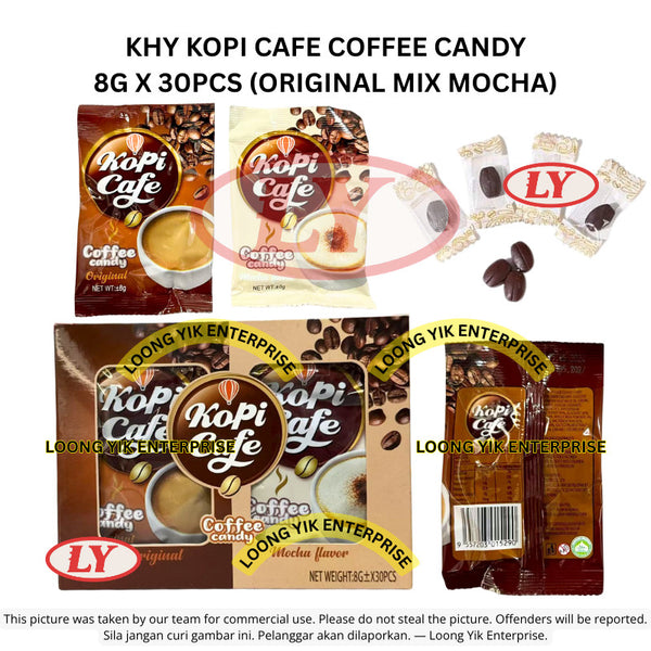 *Halal* KHY Kopi Cafe Coffee Candy 8g x 30pcs Original Mix Mocha) Gula-gula Kopi Loongyik99