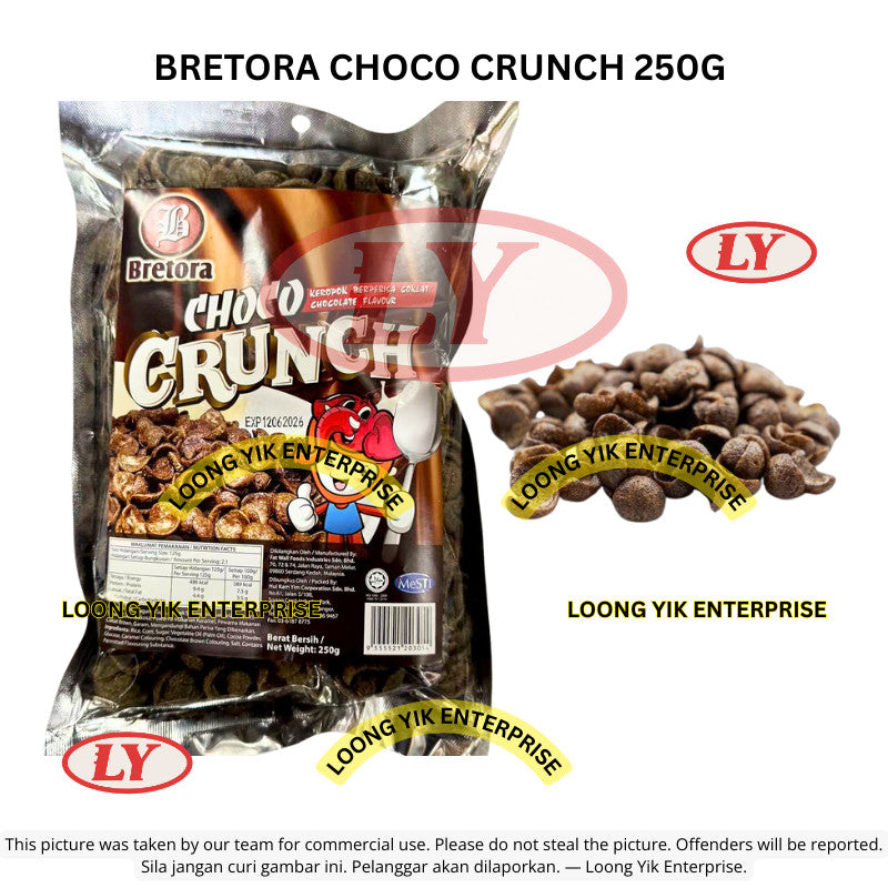 *Halal* Bretora Choco Crunch 250g Snek Bijirin Coklat Rangup Loongyik99