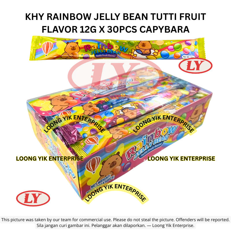 *Halal* KHY Rainbow Jelly Bean 12g x 30pcs (Capybara) Gula-gula Kacang Pelangi Tutti Frutti Loongyik99