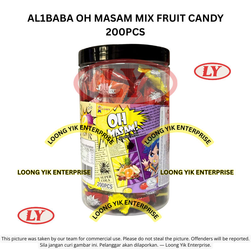 *Halal* AL1BABA Oh Masam Mix Fruit Candy 200pcs Gula-gula Masam Campuran Buah Loongyik99