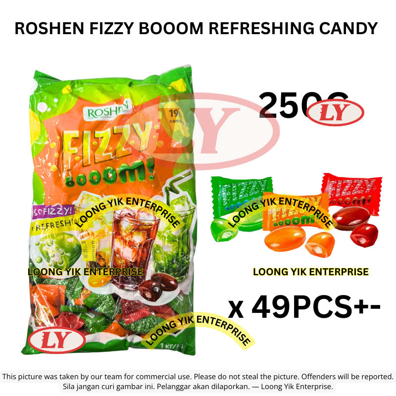 *Halal* ROSHEN FIZZY BOOOM REFRESHING CANDY 1KG / 500G / 250G Loongyik99
