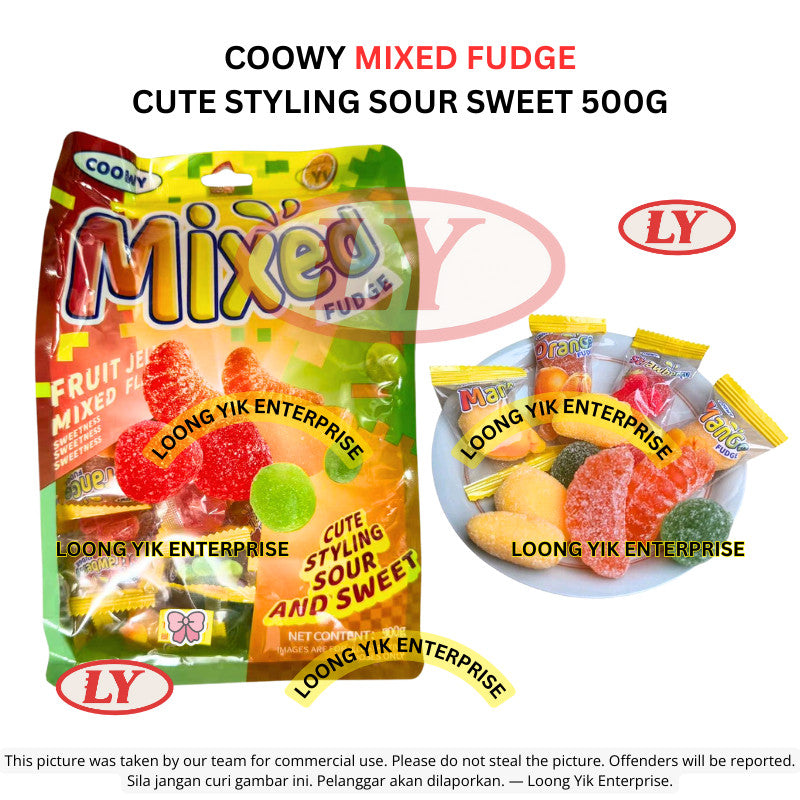 *Halal* COOWY Mixed / Mango Fudge Cute Styling Sour Sweet Candy 500g Gula-gula Beraneka Bentuk Loongyik99