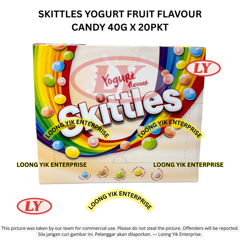 *Halal* Skittles Yogurt Fruit Flavour Candy 40g x 20pkt Gula-gula Buah Yogurt Loongyik99