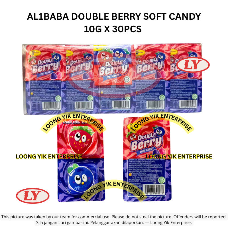 *Halal* AL1BABA Double Berry Soft Candy 10g x 30pcs Gula-gula Berperisa Buah Beri Loongyik99