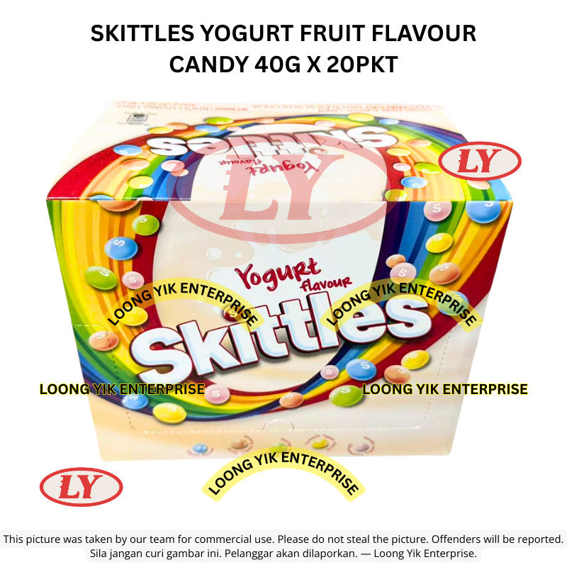 *Halal* Skittles Yogurt Fruit Flavour Candy 40g x 20pkt Gula-gula Buah Yogurt Loongyik99