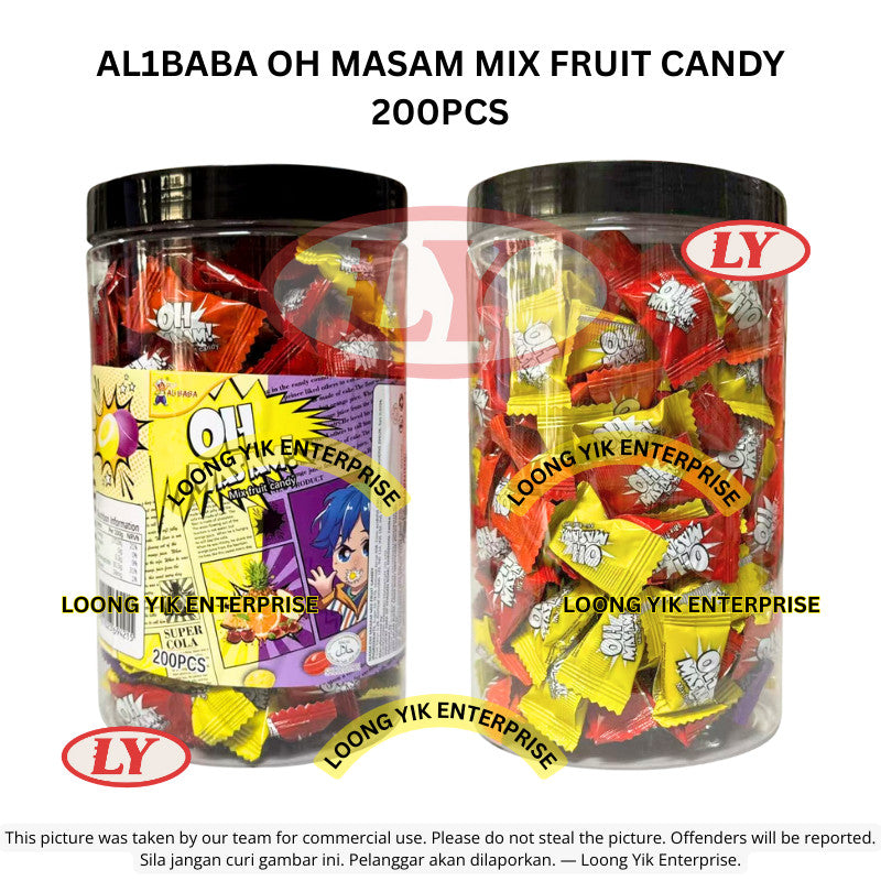 *Halal* AL1BABA Oh Masam Mix Fruit Candy 200pcs Gula-gula Masam Campuran Buah Loongyik99