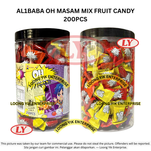 *Halal* AL1BABA Oh Masam Mix Fruit Candy 200pcs Gula-gula Masam Campuran Buah Loongyik99