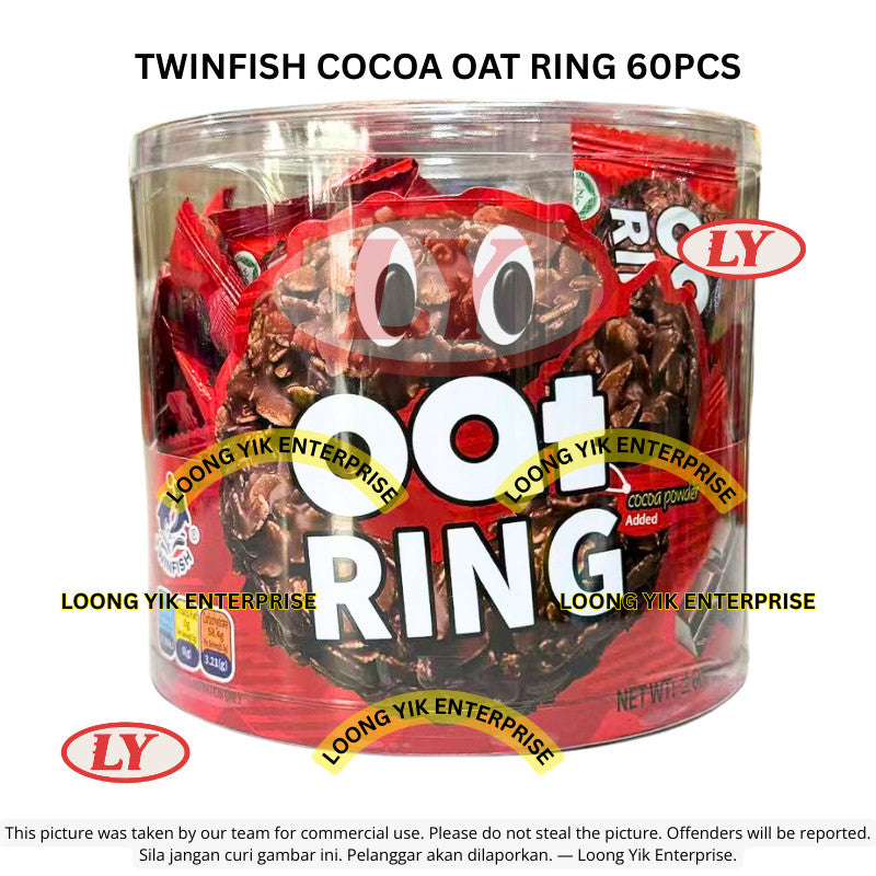 *Halal* Twinfish Cocoa Oat Ring 60pcs Snek Bijirin Coklat Loongyik99