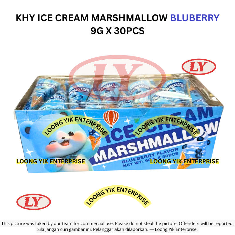 *Halal* KHY Ice Cream Marshmallow Blueberry 9g x 30pcs Gula-gula Aiskrim Loongyik99