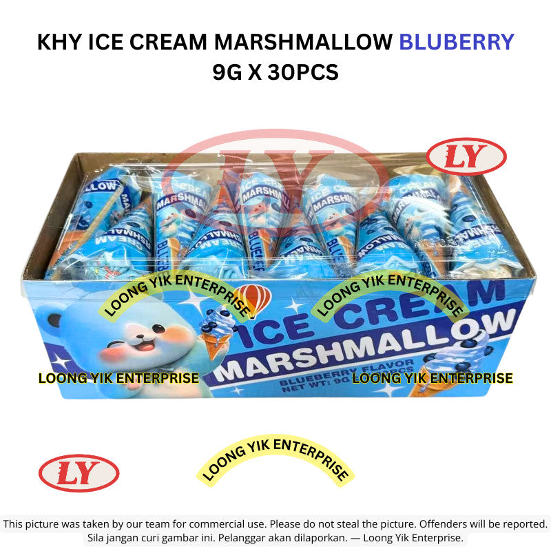 *Halal* KHY Ice Cream Marshmallow Blueberry 9g x 30pcs Gula-gula Aiskrim Loongyik99