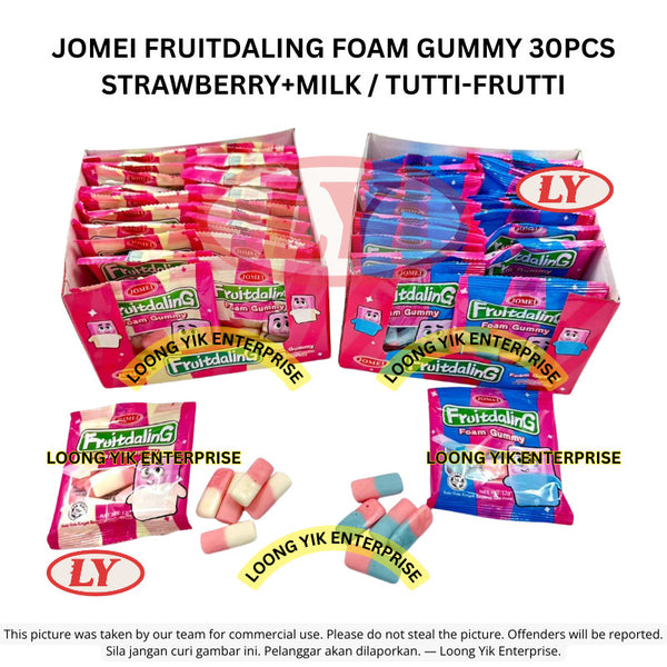 *Halal* Jomei Fruitdaling Foam Gummy 30pcs (Strawberry+Milk / Tutti-Frutti) Gula-gula Kenyal Loongyik99
