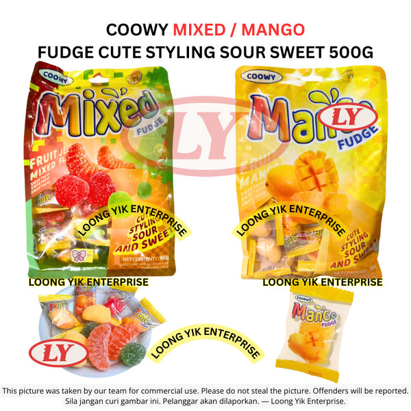 *Halal* COOWY Mixed / Mango Fudge Cute Styling Sour Sweet Candy 500g Gula-gula Beraneka Bentuk Loongyik99