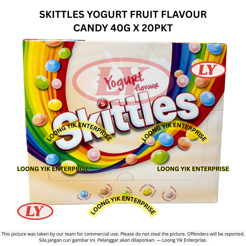 *Halal* Skittles Yogurt Fruit Flavour Candy 40g x 20pkt Gula-gula Buah Yogurt Loongyik99