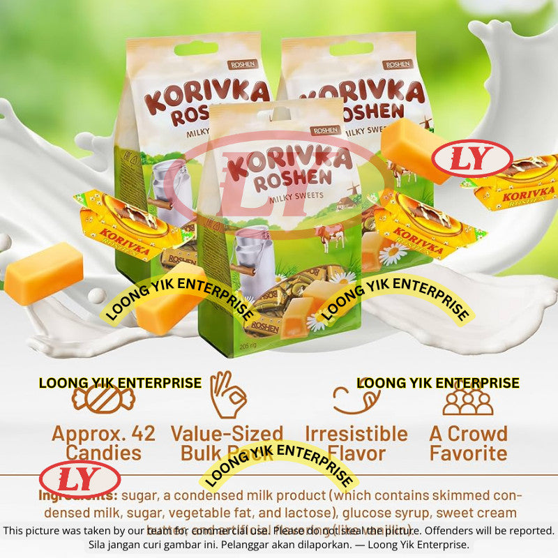 *Halal* ROSHEN KORIVKA CLASSIC CANDY WITH MILK 1KG / 500G / 250G Loongyik99