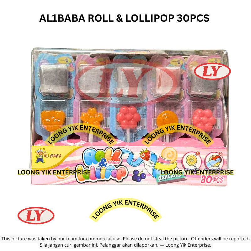 *Halal* AL1BABA Roll & Lollipop 30pcs Gula-gula Lollipop Berperisa Buah Loongyik99