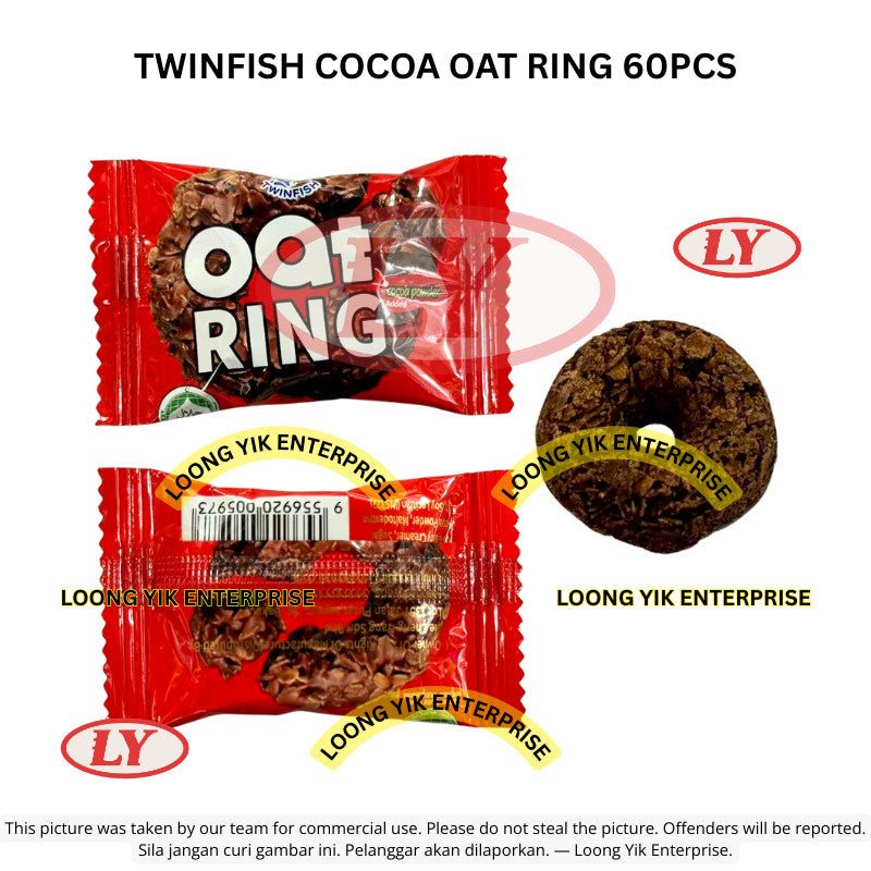 *Halal* Twinfish Cocoa Oat Ring 60pcs Snek Bijirin Coklat Loongyik99