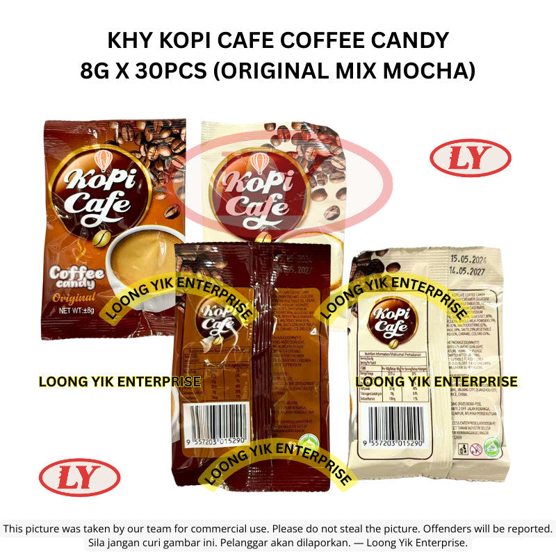 *Halal* KHY Kopi Cafe Coffee Candy 8g x 30pcs Original Mix Mocha) Gula-gula Kopi Loongyik99