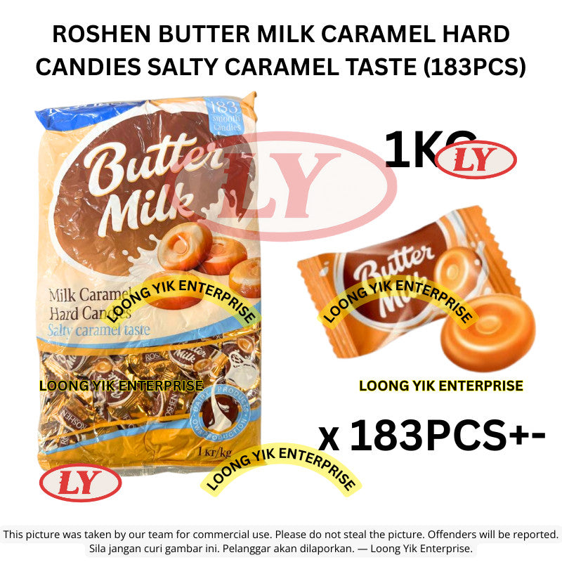 *Halal* ROSHEN BUTTER MILK CARAMEL HARD CANDIES SALTY CARAMEL TASTE 1KG / 500G / 250G Loongyik99