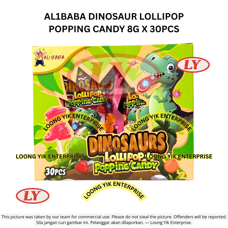 *Halal* AL1BABA Dinosaur Lollipop + Popping Candy 8g x 30pcs Gula-gula Lollipop & Popping Loongyik99