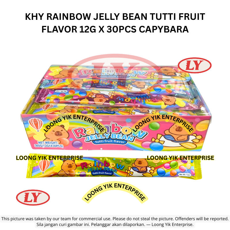 *Halal* KHY Rainbow Jelly Bean 12g x 30pcs (Capybara) Gula-gula Kacang Pelangi Tutti Frutti Loongyik99