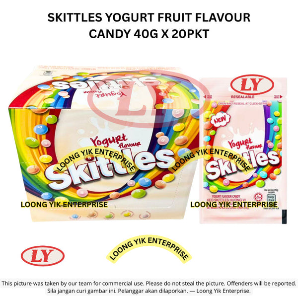 *Halal* Skittles Yogurt Fruit Flavour Candy 40g x 20pkt Gula-gula Buah Yogurt Loongyik99