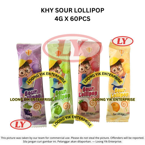 *Halal* KHY SOUR LOLLIPOP 4G X 60PCS