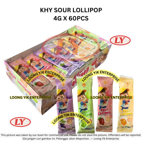 *Halal* KHY SOUR LOLLIPOP 4G X 60PCS