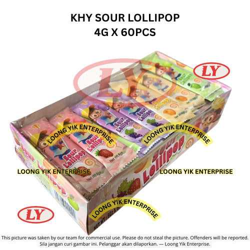 *Halal* KHY SOUR LOLLIPOP 4G X 60PCS