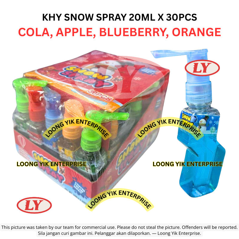 *Halal* KHY Snow Spray Candy 20ml x 30pcs Cola Apple Blueberry Orange Spray Candy Loongyik99