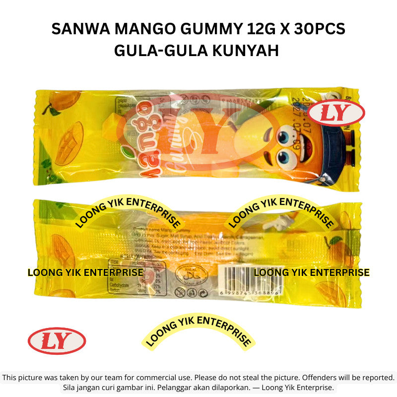 *Halal* SANWA Mango Gummy 12g x 30pcs Gula-Gula Kunyah Loongyik99