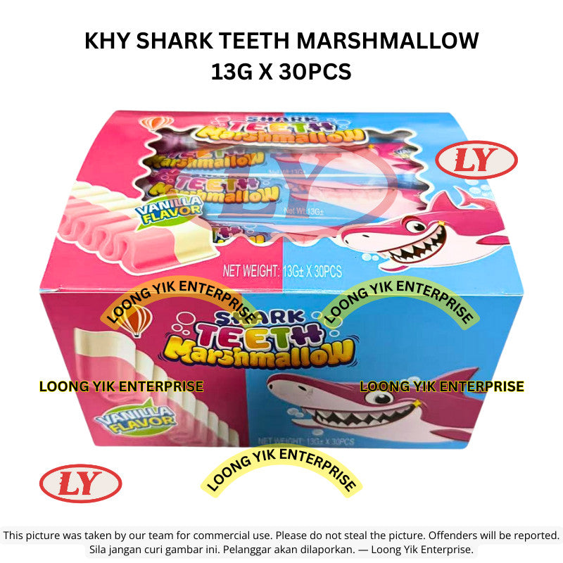 *Halal* KHY Shark Teeth Marshmallow 13g x 30pcs Gula-gula Marshmallow Gigi Jerung Loongyik99