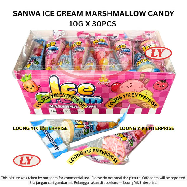 *Halal* SANWA Ice Cream Marshmallow Candy (10g x 30pcs) Loongyik99