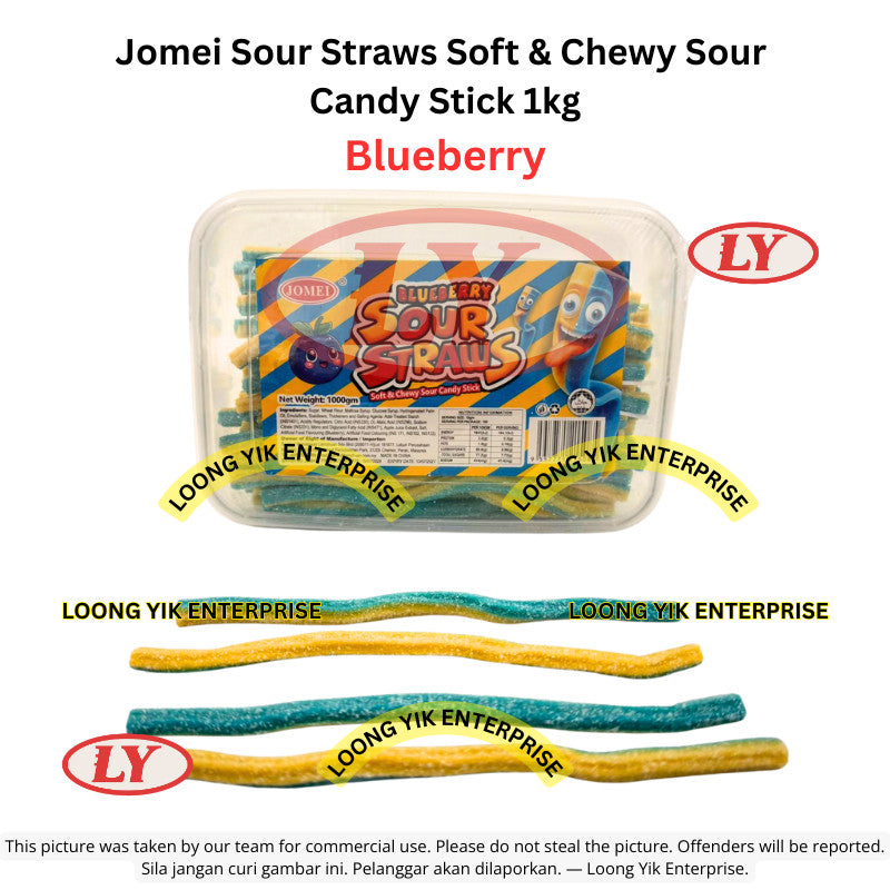 *Halal* JOMEI Sour Straws Soft & Chewy Candy Stick (1kg) Loongyik99