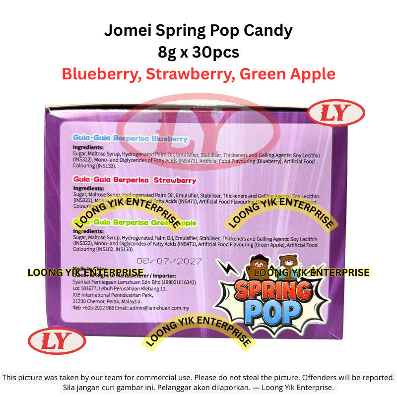 *Halal* Jomei Spring Pop Candy 8g x 30pcs Fruity Flavors Loongyik99