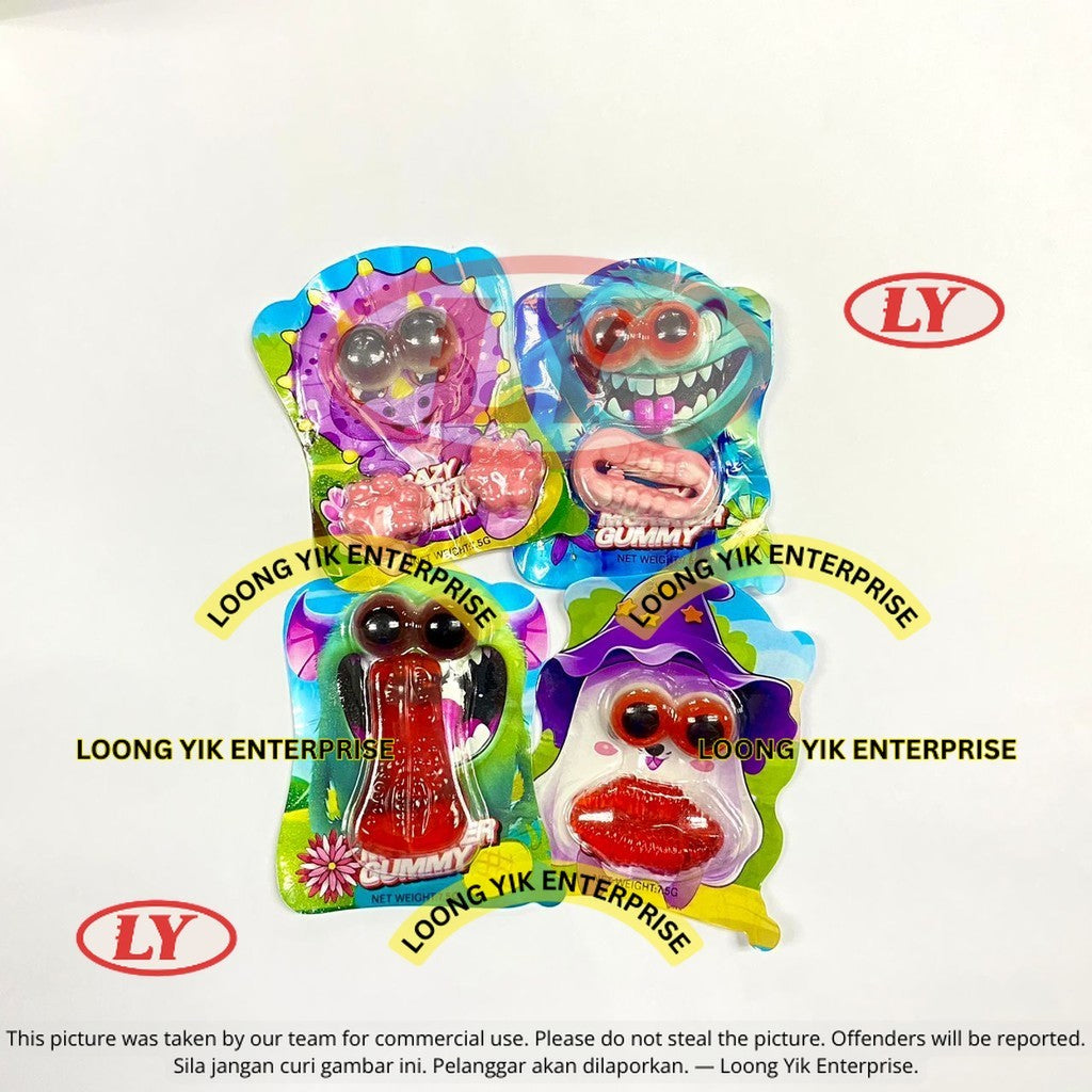 *Halal* 30PCS CRAZY MONSTER GUMMY/ GULA-GULA KUNYAH PERISA BUAH-BUAHAN  (7.5g x 30pcs) Halloween