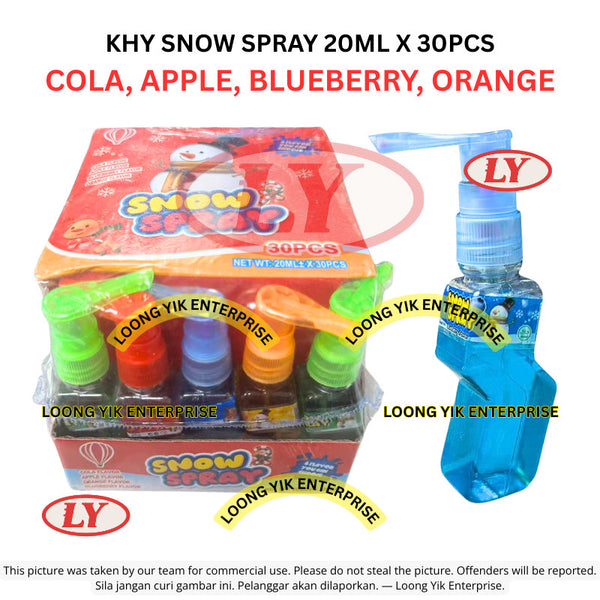 *Halal* KHY Snow Spray Candy 20ml x 30pcs Cola Apple Blueberry Orange Spray Candy Loongyik99
