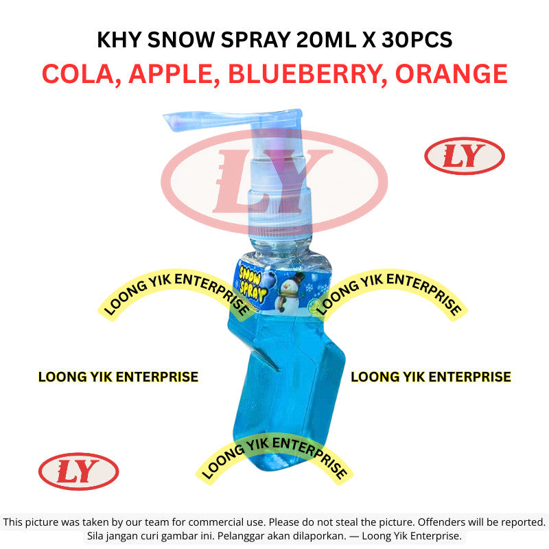 *Halal* KHY Snow Spray Candy 20ml x 30pcs Cola Apple Blueberry Orange Spray Candy Loongyik99