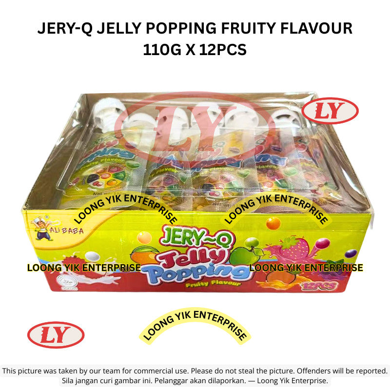 *Halal* JERY-Q Jelly Popping Fruity Flavour 110g x 12pcs Gummy Jelly Candy Loongyik99